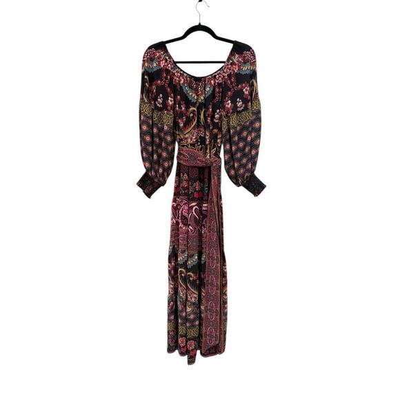 Alice + Olivia Clementina Tiered Maxi Dress Spellbound Multi Size 2 Boho Paisley - Picture 2 of 15